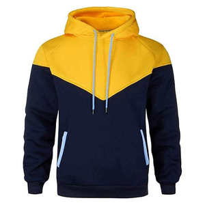 Sweat-shirt à capuche color block pour homme, tricoté, manches régulières, style automne - Product Image 1