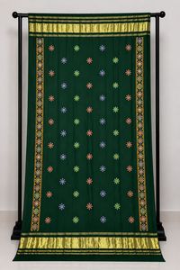 Semi Gajji Dupatta With Original Mirror Work Lagadi Patta Border Traditional Ethnic <b>Wedding</b> Festival Party Wear - Product Image 4