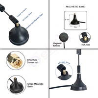Antenne magnétique verticale à ressort Eteily modèle ET-5G15M-1L3-SMS-S16 5G 15.0dBi avec câble RG174 pour connecteur mâle, fabriquée en Inde