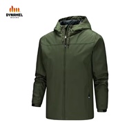 Herren Demi-Season Softshell Winterjacke mit Stehkragen, Wasserdichter Kapuze und PU-Reißverschluss, Geeignet für Regentage und Arbeit