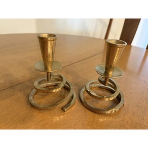 Modern Brass Candle Stand Set with <b>Glass</b> Shades for Home Decoration Wedding Use Heat Resistant Metal Holder - Product Image 2
