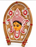 Panel Dekoratif Bunga Pandal Buatan Tangan Durga Mata untuk Pameran Festival Pernikahan dengan Bingkai Bambu