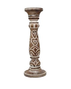 Candelabro de Madera Verde Envejecido Estilo Rústico para Decoración del Hogar - Product Image 3