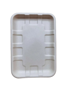 Plateau d'emballage durable en fibre de bagasse 10x6 pouces pour la présentation d'aliments frais, plateaux à viande pour hôtels et restaurants - Product Image 1