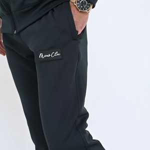 Survêtement vert foncé pour homme, fermeture éclair intégrale, couleur unie, vêtement décontracté avec poches latérales, style automne - Product Image 6