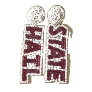 State Hail Beaded Earrings for Women Patriotic Orange White Blue Colour for Wedding or <b>Memorial</b> Day - Product Image 1