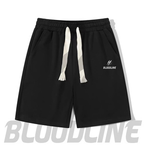 Pantalones Cortos de Algodón para Hombre Bloodline, Cintura Media, Cordón Ajustable, Estilo Casual, Color Sólido, Logotipo Estampado en la Parte Delantera, Tejido Transpirable - Product Image 2