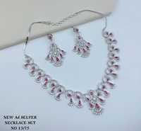 Parure de collier de mariée de luxe plaqué rhodium imitation, zircon américain, motif vague élégant, rouge rubis rose