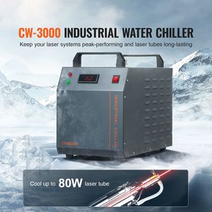 Refrigeratore d'Acqua Industriale 80W CW 3000 Raffreddato ad Aria con Serbatoio da 12L e Flusso di 12L/min 220V - Product Image 2