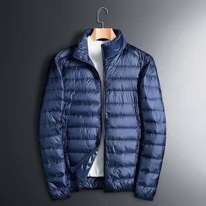 <b>Men's</b> Custom Logo Lightweight <b>Puffer</b> <b>Jacket</b> Unisex Slim Fit Quilted Winter Coat with High Collar Warm Minimalist <b>Jacket</b> for <b>Men</b> - Product Image 3