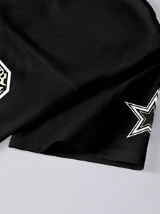 Camiseta Deportiva de Fútbol Americano con Estampado de Leopardo y Malla Negra, Estilo Varsity, Unisex, Hombros Caídos, Transpirable, para Verano - Product Image 5