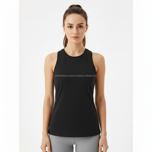 Private Label 100% Cotton Muscle Tank <b>Top</b> Women Custom Brand Logo Plain Blank Deep Armhole Sleeveless Tee Manufacturer Wholesale - Product Image 2