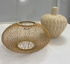 Pantalla de Lámpara Redonda de Bambú Tejido Ecológica - Decoración Sostenible para Hogares, Restaurantes, Hoteles y Resorts - Product Image 3