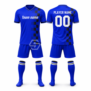 Maillot de foot personnalisé unisexe, anti-transpiration, nom de l'équipe, tissu 100% polyester, col en V, design par sublimation, nom de l'équipe imprimé - Product Image 6