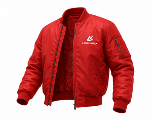 Chaqueta Bomber Roja de Invierno Personalizada al por Mayor para Hombre, Ligera, Informal, con Logotipo Bordado Personalizado, Fabricación OEM/ODM - Product Image 2