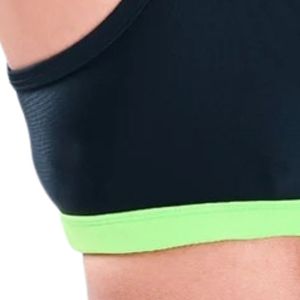 Soutien-gorge de sport noir pour femme, débardeur court athlétique dos nageur avec bande dorée, sans manches, pour entraînement, yoga, fitness et tenue de sport - Product Image 5