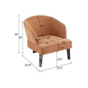 Sillón Moderno de Estilo Mid-Century para Sala de Estar, Dormitorio y Oficina, Respaldo Redondo, Patas de Madera, Sillón Suave - Product Image 5