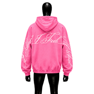 Nouveau sweat à capuche rose premium zippé, coupe décontractée, respirant, en coton doux, style hiver avec motif sur les manches - Product Image 2