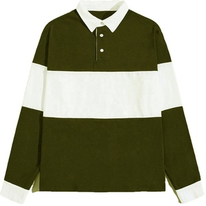Polo de Algodón Peinado de Alta Calidad 100% Blanco con Rayas Negras, Personalizado con Impresión y Bordado, Jersey de Rugby Personalizado para Hombre - Product Image 5