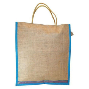 Natural Jute Medium Shopping Tote Bag Grocery Bag Custom Printed Carry Bag Shoulder <b>Strap</b> KVR Brand for Daily Retail - Product Image 2