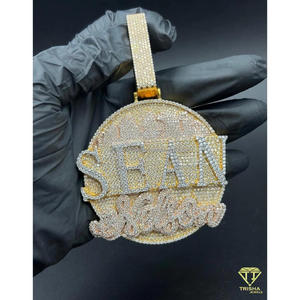 Pendentif de luxe Hip Hop avec nom, diamant de laboratoire, collier bling-bling, bijou pour homme et femme - Product Image 5