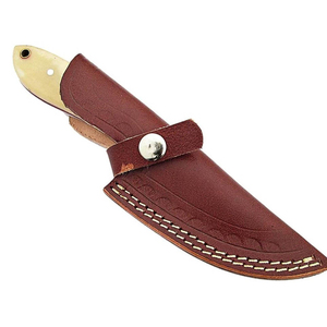 Couteau à dépecer BurraqCustom fait main en acier Damas de 9 pouces avec une belle poignée et un étui en cuir, parfait pour les activités de plein air et les cadeaux - Product Image 5
