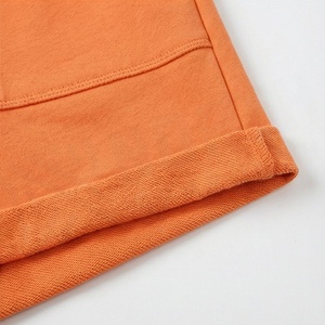 Women's Orange 2 Piece Knitted Shorts <b>Set</b> Crew Neck Short Sleeve Loose Fit Solid Color Casual Above Knee Home Wear <b>Twin</b> <b>Set</b> - Product Image 6