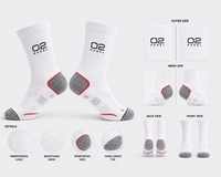Chaussettes blanches personnalisées avec logo, respirantes, en tricot, avec logo sur le revers, en spandex, séchage rapide pour l'été, pour adultes, course et entraînement