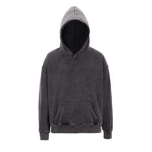 Sudadera con capucha vintage High Street Stone Washed, oversize, con lavado ácido y estampado de silicona personalizado - Product Image 2