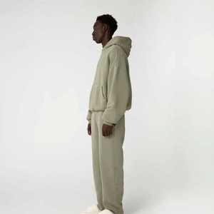 Sudadera con Capucha de Forro Polar Grueso Verde Sólido para Hombre al por Mayor, Sudadera Oversize Lisa Personalizada Estilo Urbano Fabricada por Twin City - Product Image 4