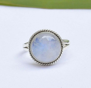 Bague en pierre de lune, argent sterling 925, faite à la main, pour elle - Product Image 2