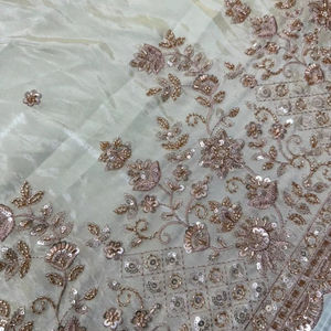 Hilo de viscosa premium para bordado, hilo Daman multicolor y bordado de flores con cuentas originales. Hermoso trabajo. - Product Image 1