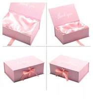 Caja de Regalo Magnética Personalizada de Cartón Rígido Premium Negro Mate con Laminación Mate Reciclable para Empaque de Extensiones de Cabello