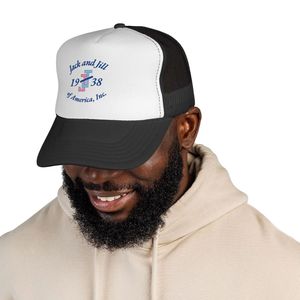 หมวกแก๊ปพิมพ์ลายปี 1938 สีขาวดำ ตาข่ายด้านหลัง ปรับขนาดได้ แบบ Snapback หมวกลำลองสำหรับทุกเพศ เหมาะสำหรับกิจกรรมกลางแจ้ง ขายส่ง - Product Image 4