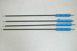 4 pièces d'instruments manuels laparoscopiques en acier inoxydable : électrode monopolaire, spatule de dissection, crochet en L, crochet en J, et instrument d'aspiration par Mahfooz Instruments - Product Image 5