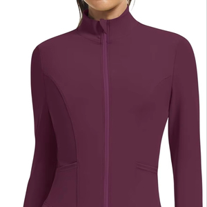 Chaqueta de yoga para mujer más cómoda con precio barato Chaqueta de yoga para mujer de entrenamiento de gimnasio antibacteriana color y tamaño personalizados - Product Image 1