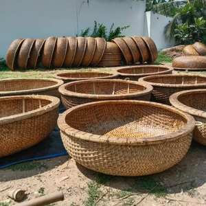 Vietnam fabricación bambú barco coracle bar decoración-Natural redondo bambú coracle barco para la pesca herramientas de viaje en stock - Product Image 1