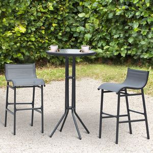 Set Bistrot da Esterno a 3 Pezzi Grigio Antracite per 2 Persone, Mobili da Giardino Resistenti - Product Image 2