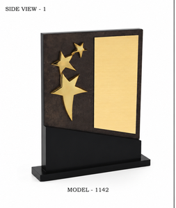 Trophée en MDF sur le thème des étoiles avec plaque gravée, modèle 1142, design pour sports et jeux - Product Image 6