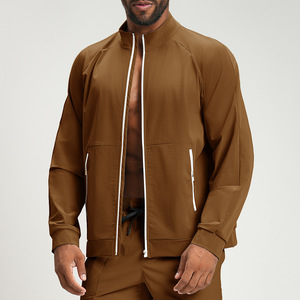 Veste de sport noire pour homme à fermeture éclair intégrale, col montant, en polyester, respirante et légère, idéale pour l'automne - Product Image 4