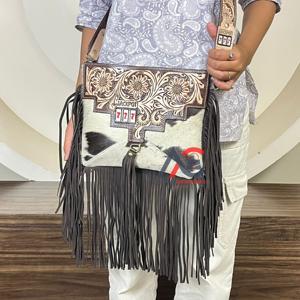 Sac à bandoulière en cuir véritable fait main, style western, pour femme, vente en gros d'usine - Product Image 1