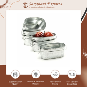 Oferta Increíble en Maceta Ovalada de Metal Vintage Hecha a Mano con Recubrimiento en Polvo, de Excelente Calidad, para Uso en Interiores y Jardines - Product Image 2