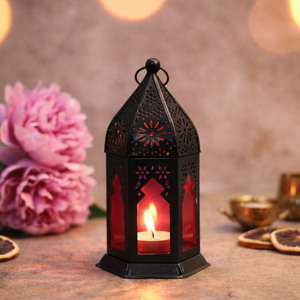 Linterna Islámica Artesanal de Estilo Marroquí, Hecha a Mano, de Metal y Vidrio de Colores, Resistente al Calor, Ecológica, Decoración para el Hogar - Product Image 1