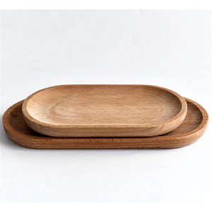 Ensemble de plateaux ovales en bois écologiques pour restaurants, assiettes en bois naturelles de qualité alimentaire pour fruits, collations et plateaux, décoration intérieure - Product Image 3