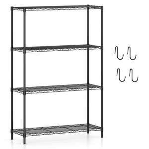 Scaffalatura in Metallo Nero a 4 Ripiani, Capacità 450 kg, 250 kg per Ripiano, Scaffali Multiuso a 4 Livelli - Product Image 1