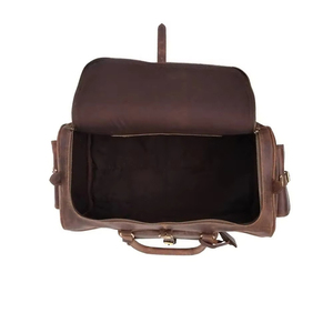 Bolsa de lona de cuero marrón: la combinación perfecta de estilo, durabilidad y funcionalidad. Bolsa de lona de cuero genuino de primera calidad. - Product Image 1