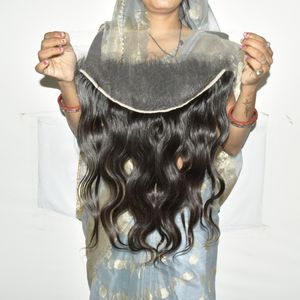 Cheveux humains naturels Remy de qualité supérieure, alignés dans le sens des cuticules, en vison péruvien vierge, bruts, indiens, pour tissage, avec frontal HD 13*6, ondulés (Bodywave) - Product Image 6