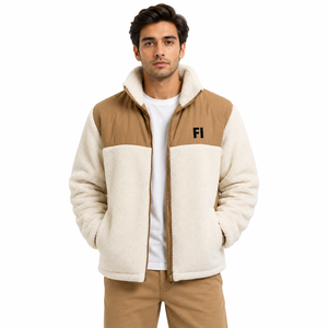 <b>Men</b>’s Sherpa Fleece <b>Jacket</b> Warm Zip Up Winter <b>Men's</b> <b>Jackets</b> Casual Outdoor Wear Wholesale Stand Collar Warm Winter <b>Jacket</b> OEM - Product Image 1
