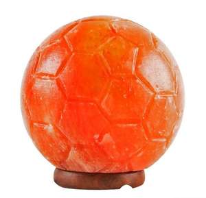 Lampe globe en sel de l'Himalaya en matériau organique, sphère sculptée, décoration d'intérieur, sans cordon, ampoule rose respirante - Product Image 4