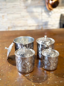 Engraved Design Metal Silver <b>Container</b> For Kitchen Storage Sugar Tea Coffee Elegant Durable Modern Pantry Canister Jar - Product Image 5